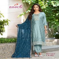 pratiksha by aanchi vichitra silk fully stitch elegant style 3pcs dress