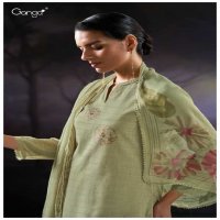 Ganga Olynka S3410 Wholesale Cotton Dobby With Hand Work Salwar Suits