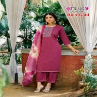 Mystic 9 Rich Gold Vol-4 Wholesale Readymade Three Piece Salwar Suits