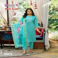Mystic 9 Rich Gold Vol-4 Wholesale Readymade Three Piece Salwar Suits
