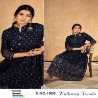 blue hills walkway trendz rayon readymade classic big size long kurtis