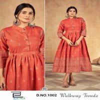 blue hills walkway trendz rayon readymade classic big size long kurtis
