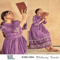 blue hills walkway trendz rayon readymade classic big size long kurtis