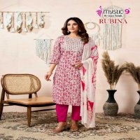 Mystic 9 Rubina Vol-8 Wholesale Straight Cut Kurti With Pant And Dupatta