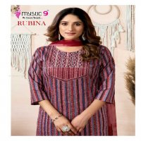 Mystic 9 Rubina Vol-8 Wholesale Straight Cut Kurti With Pant And Dupatta