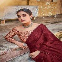 Kashvi Ruby Wholesale Moss With Diamond Work Party Wear Indian Sarees