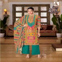 alok suit present bella vol 15 digital printed muslin salwar kameez for womens