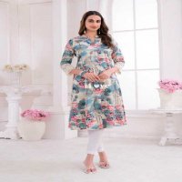 1love By S4U Pearl Wholesale Pure Cotton With Chikan Work Long Kurtis