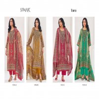 Glossy Simar Tara Wholesale Modal Muslin With Handwork Salwar Suits