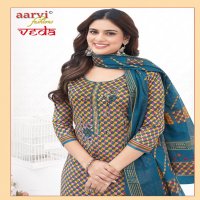 Aarvi Veda Vol-1 Wholesale Pure Cotton With Kashmiri Work Readymade Suits