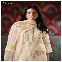 Ganga Carina S3406 Wholesale Pure Linen With Hand Embroidery Salwar Suits