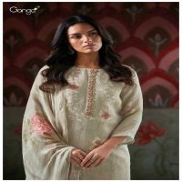 Ganga Carina S3406 Wholesale Pure Linen With Hand Embroidery Salwar Suits