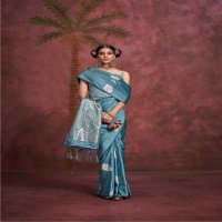 Rajtex Kanthkala Panther Wholesale Pure Satin Handloom Weaving Silk Party Wear Sarees