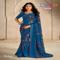 Vipul Shilpa Wholesale Georgette Weaving Border Sarees