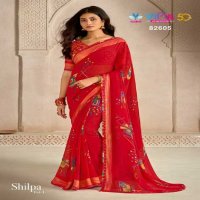 Vipul Shilpa Wholesale Georgette Weaving Border Sarees