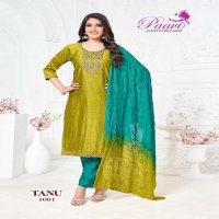 Paavi Tanu Wholesale Liva Silk With Lining Kurti With Pant And Dupatta