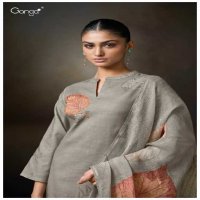 Ganga Lexy S3439 Wholesale Cotton Linen With Hand Embroidery Salwar Suits