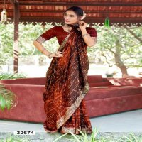Vallabhi Bansi Wholesale Abstract Print With Foil Embelished Sarees