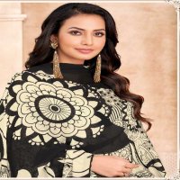Alok Black Candy Wholesale Viscose Muslin With Hand Work Dress Material