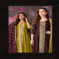 Paavi Simran Wholesale Vichitra With Sleeve Work Readymade Suits