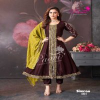 Paavi Simran Wholesale Vichitra With Sleeve Work Readymade Suits