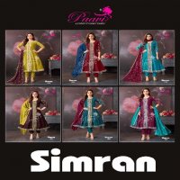 Paavi Simran Wholesale Vichitra With Sleeve Work Readymade Suits