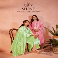 Esta Muse Wholesale Cotton Lawn With Heavy Embroidery Salwar Suits