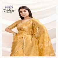 Sethnic Tishora Wholesale Crush Tissue Silk Party Wear Sarees