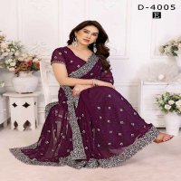 Jayshree D.no 4005 Colour Wholesale 60 Gram Georgette With Stone Work Party Wear Sarees