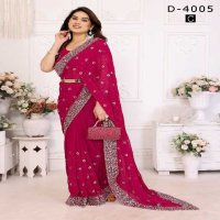 Jayshree D.no 4005 Colour Wholesale 60 Gram Georgette With Stone Work Party Wear Sarees