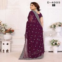 Jayshree D.no 4005 Colour Wholesale 60 Gram Georgette With Stone Work Party Wear Sarees