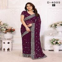 Jayshree D.no 4005 Colour Wholesale 60 Gram Georgette With Stone Work Party Wear Sarees