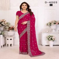 Jayshree D.no 4005 Colour Wholesale 60 Gram Georgette With Stone Work Party Wear Sarees