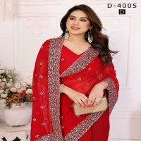 Jayshree D.no 4005 Colour Wholesale 60 Gram Georgette With Stone Work Party Wear Sarees