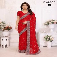 Jayshree D.no 4005 Colour Wholesale 60 Gram Georgette With Stone Work Party Wear Sarees