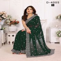 Jayshree D.no 4005 Colour Wholesale 60 Gram Georgette With Stone Work Party Wear Sarees
