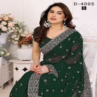 Jayshree D.no 4005 Colour Wholesale 60 Gram Georgette With Stone Work Party Wear Sarees