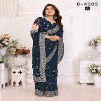 Jayshree D.no 4005 Colour Wholesale 60 Gram Georgette With Stone Work Party Wear Sarees
