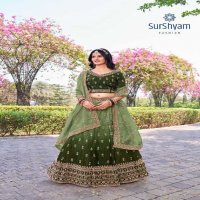 Surshyam Bhavnagar Wholesale Gold Crush Silk With Beats Work Lehengas