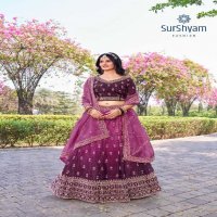 Surshyam Bhavnagar Wholesale Gold Crush Silk With Beats Work Lehengas