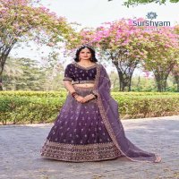 Surshyam Bhavnagar Wholesale Gold Crush Silk With Beats Work Lehengas