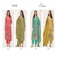 Glossy Simar Hunar Wholesale Pure Lawn Cotton With Handwork Salwar Suits