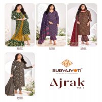 ajrak vol 1 by suryajyoti cotton readymade big size modern salwar kameez