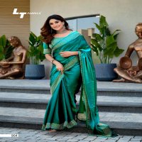 LT Fabrics signature vol 9 elegant style malai silk saree supplier