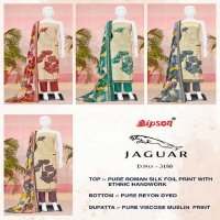 Bipson Jaguar D.no 3188 Wholesale Roman Silk With Ethnic Handwork Dress Material