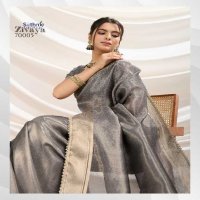 Sethnic Zivaya Wholesale Gold Infused Tissue Linen Party Wear Sarees