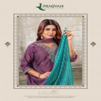 Pragyan Resham Vol-1 Wholesale Straight Cut Top With Bottom And Dupatta