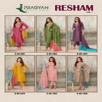 Pragyan Resham Vol-1 Wholesale Straight Cut Top With Bottom And Dupatta