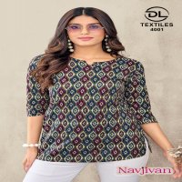 navjivan vol 4 by dl textile unique print cotton readymade short tops
