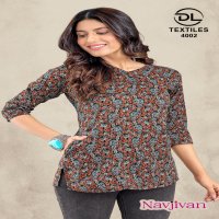 navjivan vol 4 by dl textile unique print cotton readymade short tops